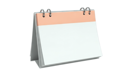 Blank Desk Calendar on White Background
