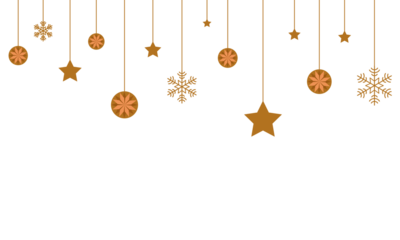 Golden Festive Bunting Banner Luxury Party Flags, Stars & Garland PNG Decoration