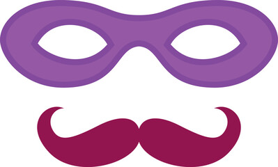 A purple mask with a purple mustache