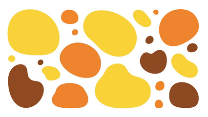 Assortment of Abstract Organic Shapes in Yellow, Orange, and Brown Colors