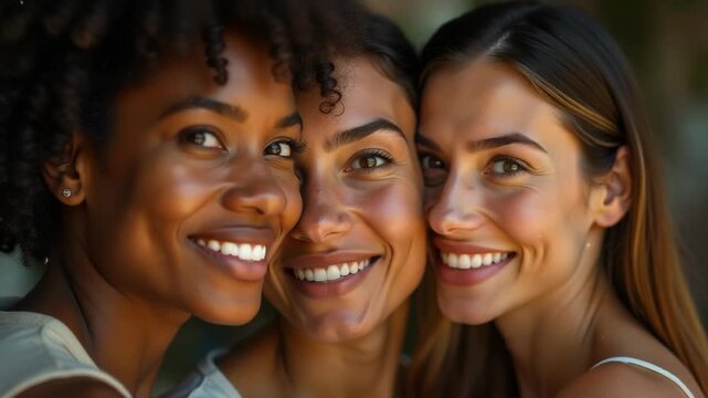 Video A group of women standing side by side in a row, possibly at an event or gathering