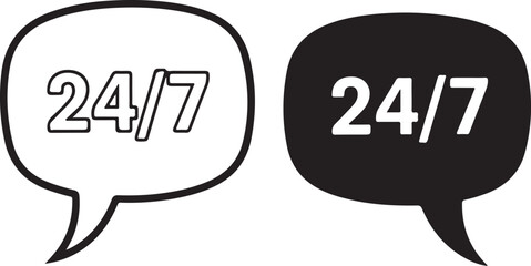 bubble 24/7 customer support available anytime isolated on white background, Vector, illustration