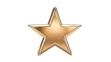Obraz premium Golden Star Isolated on White Background