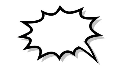 Explosive Comic Book Style Speech Bubble with Shadow Effect - Blank Template