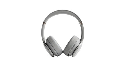 Fototapeta premium Light gray over-ear headphones isolated on a transparent background