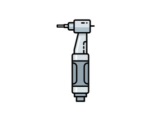 Detailed Illustration of a Dental Drill Dentistry Equipment in Vector Format