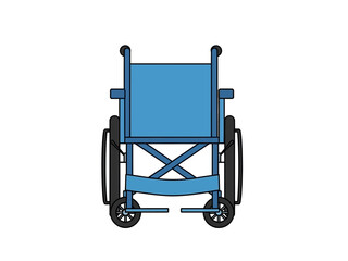 Blue Wheelchair Illustration Accessibility and Mobility Aid