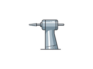 Vector Illustration of a Dental Drill for Oral Hygiene