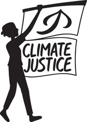 Protester holding a banner for climate justice