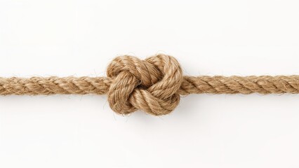 Obraz premium A rope with a knot in the center on a white background.