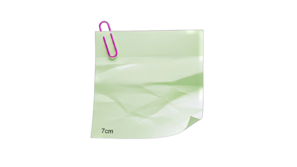 Green Note Paper with Paperclip Attached