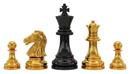 Chess pieces isolated on transparent background