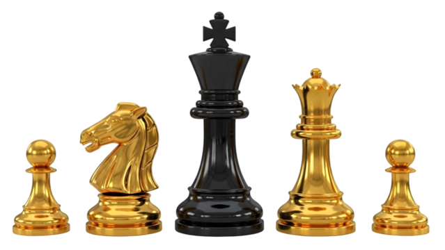 Chess pieces isolated on transparent background - Powered by Adobe