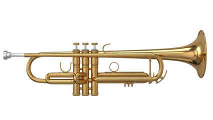 Obraz premium Brass trumpet isolated on transparent background