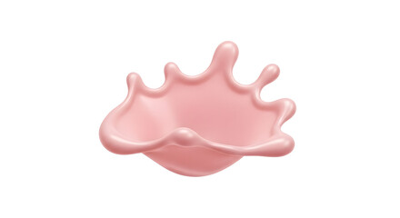 A pink liquid splash isolated on a white background, viewed from above, showcasing a dynamic splatter pattern, Whisk reference image