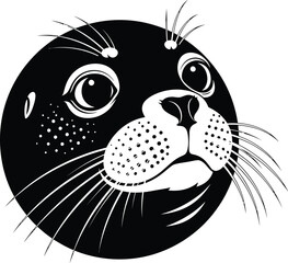 Cute seal face illustration