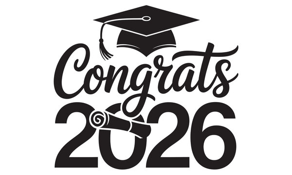 Stunning congratulations message celebrating the class of 2026 graduation achievement with cap and diploma