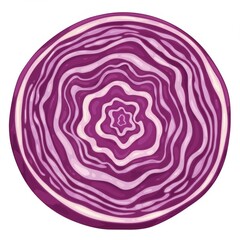 Fototapeta premium Cross Section of a Round Purple Cabbage with Intricate White Patterns Detailed Texture