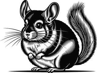 Chinchilla detailed illustration