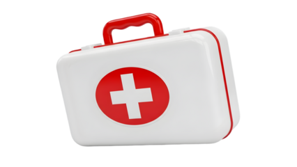 First aid kit isolated on transparent background