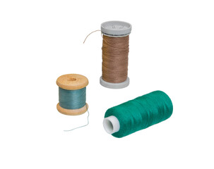 Spool sew thread. Set of different sewing spool with threads.