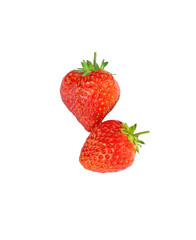 Strawberries ripe isolated, close-up.