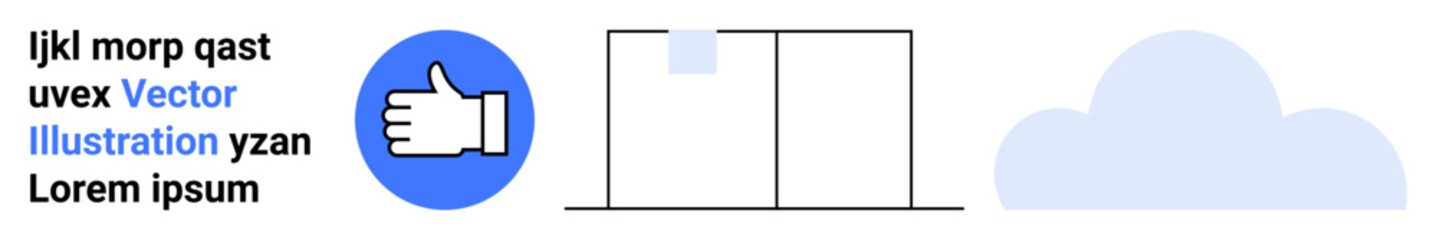 Obraz premium Social media, digital communication, user interface, branding, graphic design, technology tools. Thumbs-up icon, grid layout cloud symbol. Social media and digital communication