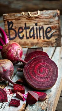 Betaine and beetroot supplements on the table. Selective focus. food.
