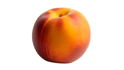 A ripe peach isolated on transparent background with vibrant colors