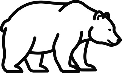 Bear outline simple vector illustration
