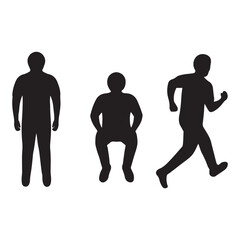 Top View Executive Men CAD Set – Standing & Sitting Line Vectors