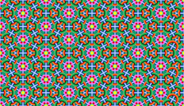 seamless dancheong colorfull pattern
