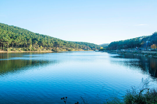 landscape with lake and forest, aydos forest istanbul