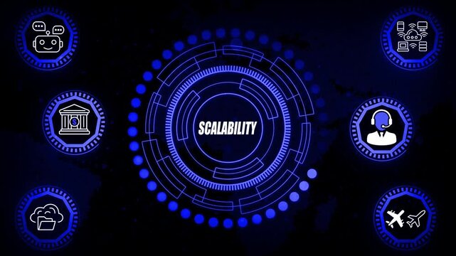 Scalability Framework Interface Animation | System Growth Capacity Loop, Enterprise Expansion Insight, Performance Scaling Workflow & Adaptive Operations Visualization