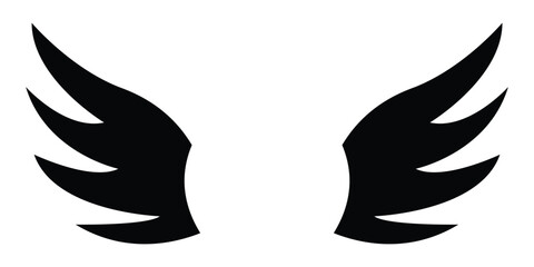 Wings Icon Set – Vector Collection of Eagle, Falcon, Hawk, Phoenix & Heraldic Flying Badges