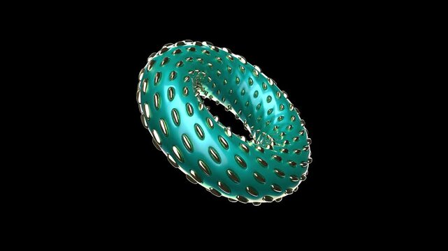 Abstract torus on black bg able to loop endless 4k