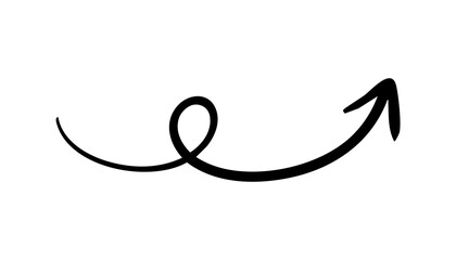 手書きのくるくる矢印 上向き 上昇