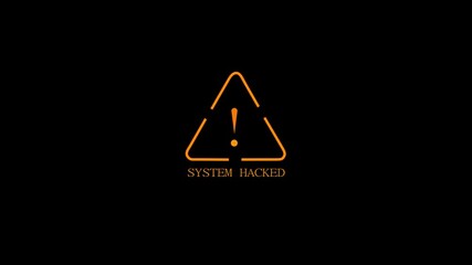 Computer screen system hacked detection cyber attack privacy data processing against with transparent background.System security compromised assessment technology animation background. - Powered by Adobe