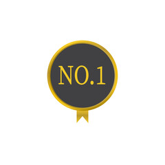Golden No.1 Rank Badge – Premium Award Label Graphic