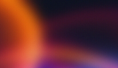 Vibrant orange and purple color gradient abstract background with soft light and subtle grain texture