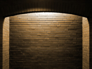 Brick brown wall with spotlight.