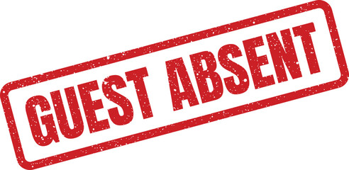 A red distressed stamp illustration indicating a guest absent status with speckled details