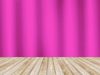 Corrugated sheet pink wall interior.