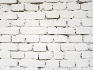 White brick wall pattern texture background.