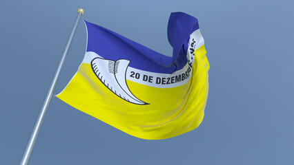 A bandeira de Dourados,  munic&iacute;pio do estado de Mato Grosso do Sul, Brasil - Ilustra&ccedil;&atilde;o 3D