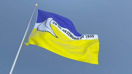 A bandeira de Dourados,  munic&iacute;pio do estado de Mato Grosso do Sul, Brasil - Ilustra&ccedil;&atilde;o 3D