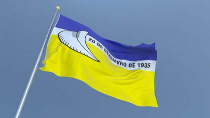 A bandeira de Dourados,  munic&iacute;pio do estado de Mato Grosso do Sul, Brasil - Ilustra&ccedil;&atilde;o 3D