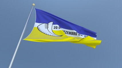 A bandeira de Dourados,  munic&iacute;pio do estado de Mato Grosso do Sul, Brasil - Ilustra&ccedil;&atilde;o 3D