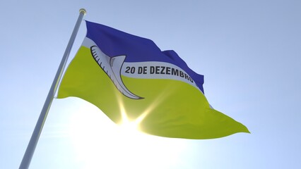 A bandeira de Dourados,  munic&iacute;pio do estado de Mato Grosso do Sul, Brasil - Ilustra&ccedil;&atilde;o 3D