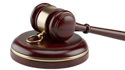 Judge s gavel isolated on transparent background